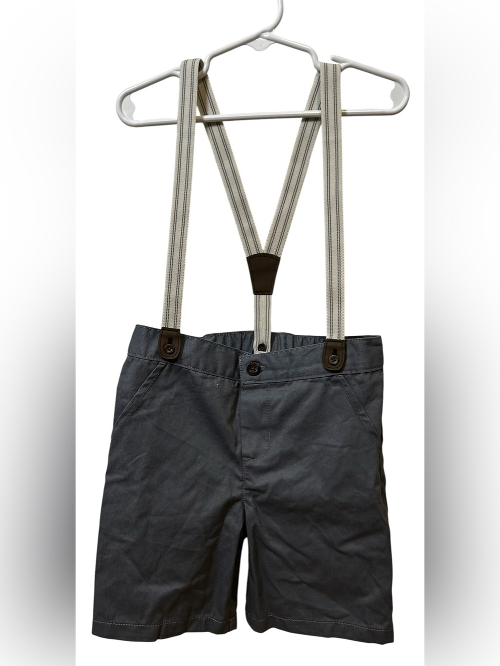 Carter’s Child Of Mine Baby Boy Shorts W/ Removable Suspenders Size 5T Blue/Gray
